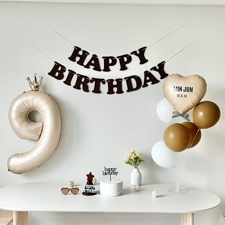 연지마켓 생일가랜드 생일 파티 용품 세트 숫자 하트 풍선 자유레터링, 1세트, 브라운 연지마켓 생일가랜드 생일 파티 용품 세트 숫자 하트 풍선 자유레터링, 1세트, 브라운