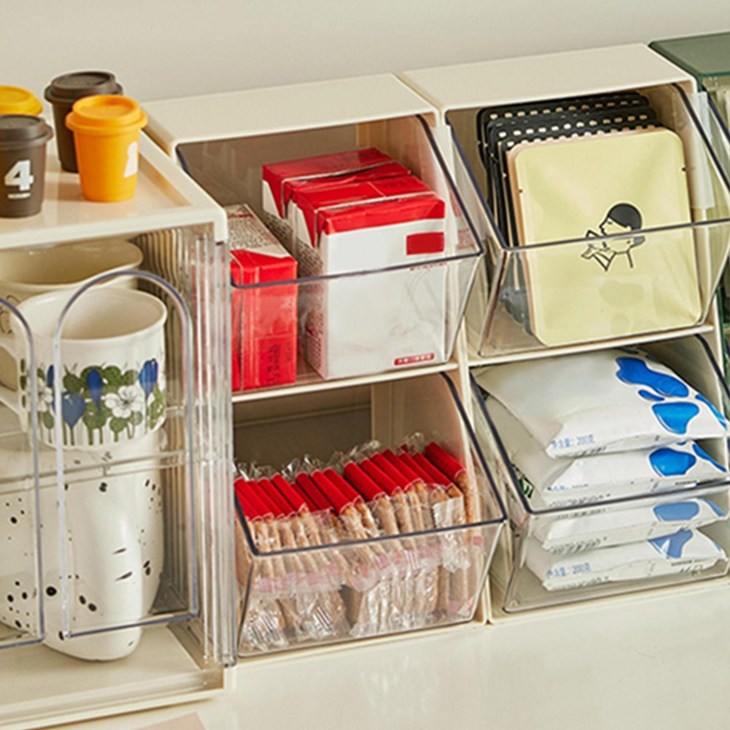 다용도 아크릴 티백 정리함 캡슐커피 탕비실, 단일상품, 1개, 그린