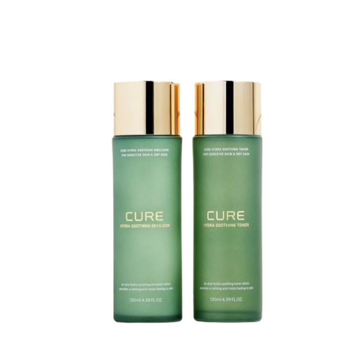 김정문알로에 큐어 하이드라 수딩 토너 130ml 에멀젼 130ml 세트