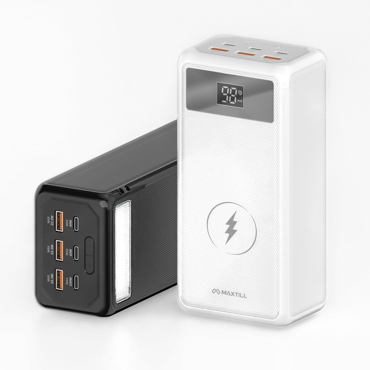 맥스틸 GMPW3016 160W PD3.0 초고속충전 맥북노트북충전 대용량 보조배터리 30000mAh, 블랙