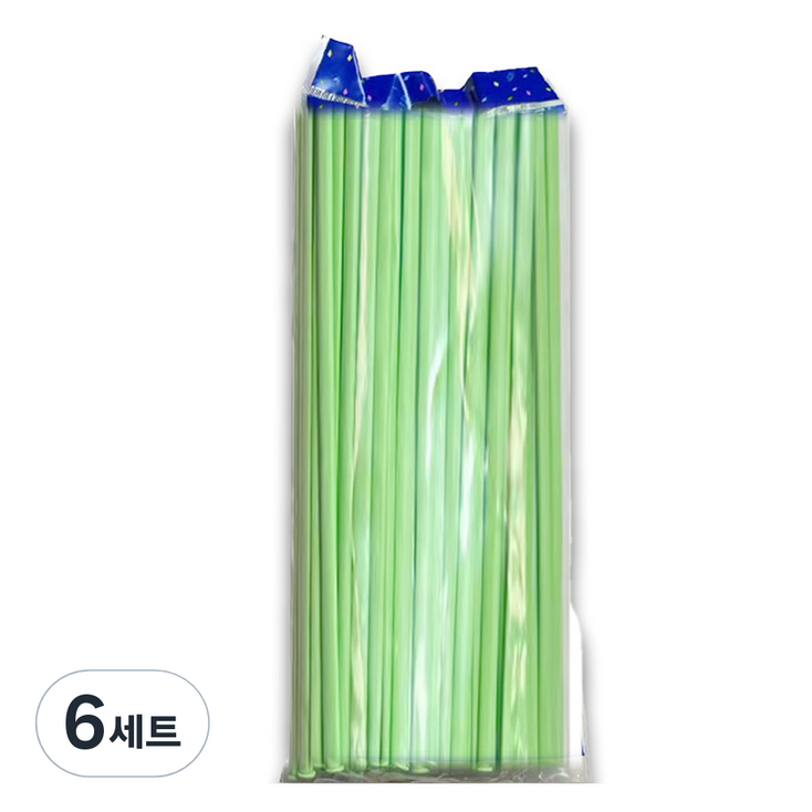 마다꾸미 요술 매직 파티 벌룬 막대풍선 100p 세트, 파스텔그린, 6세트