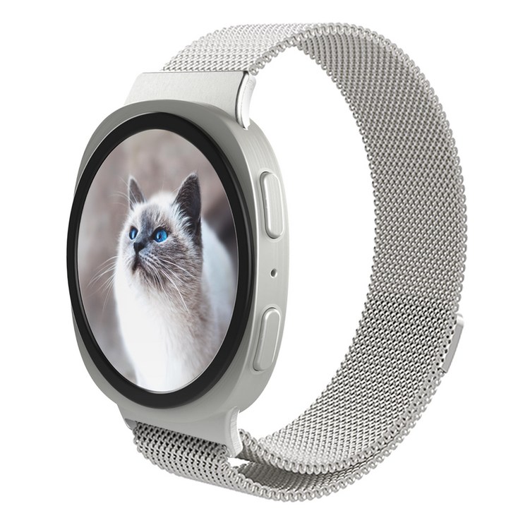 로랜텍 갤럭시워치 호환 마그네틱 메탈 스트랩, 실버, 1개