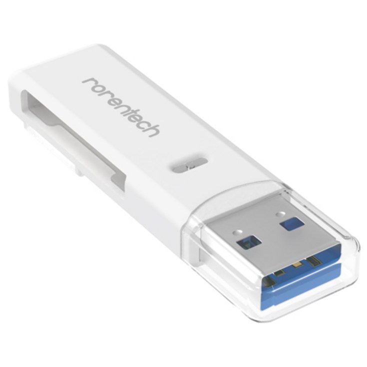로랜텍 USB 3.0 블랙박스 SD카드 멀티 카드 리더기, 화이트 - 투데이밈