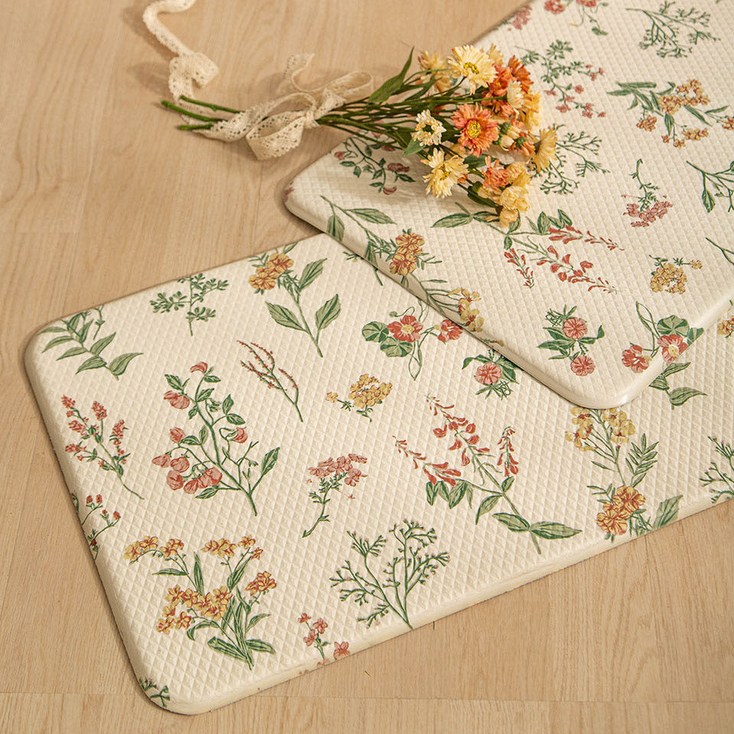 데코뷰 플라워 양면쿠션 주방매트