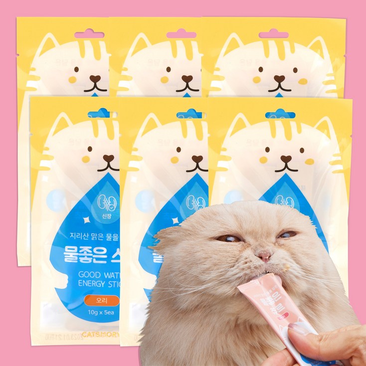 캣츠모리 고양이 물좋은 스틱 간식 10g x 5p, 오리 x 6개