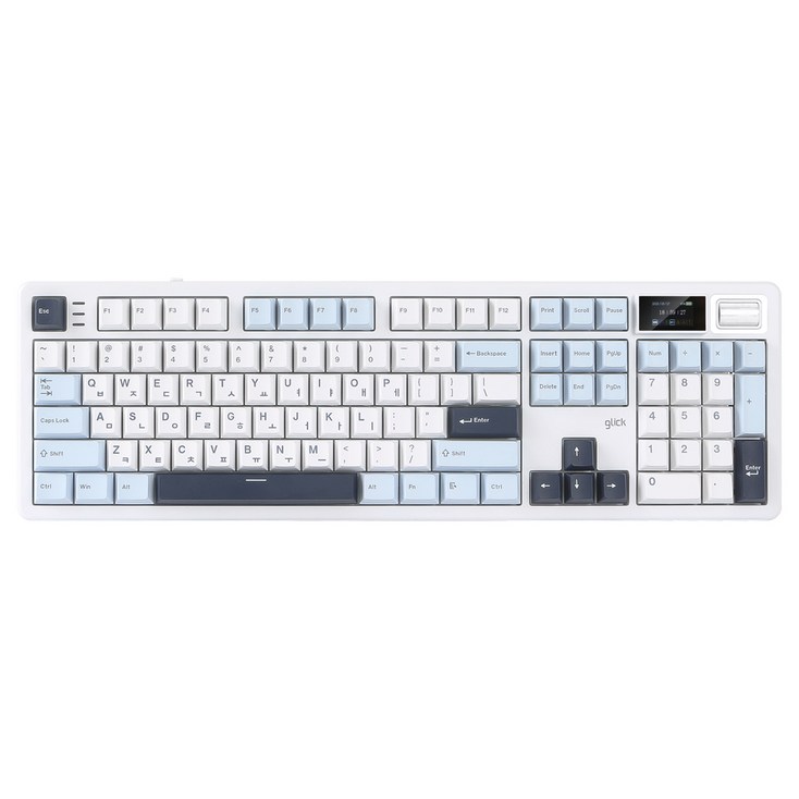 지클릭커 파도프로젝트 WK107 제주스위치 8K 풀윤활 무선 블루투스 기계식 키보드 머큐리핑크, 제조사축, WK107제주바다 보각보각 45g, 화이트마린