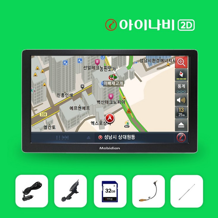 모비디안 i7000 아이나비 2D 7인치 내비게이션 삼성 정품 SD카드 32G거치대안테나, I7000, 32GB
