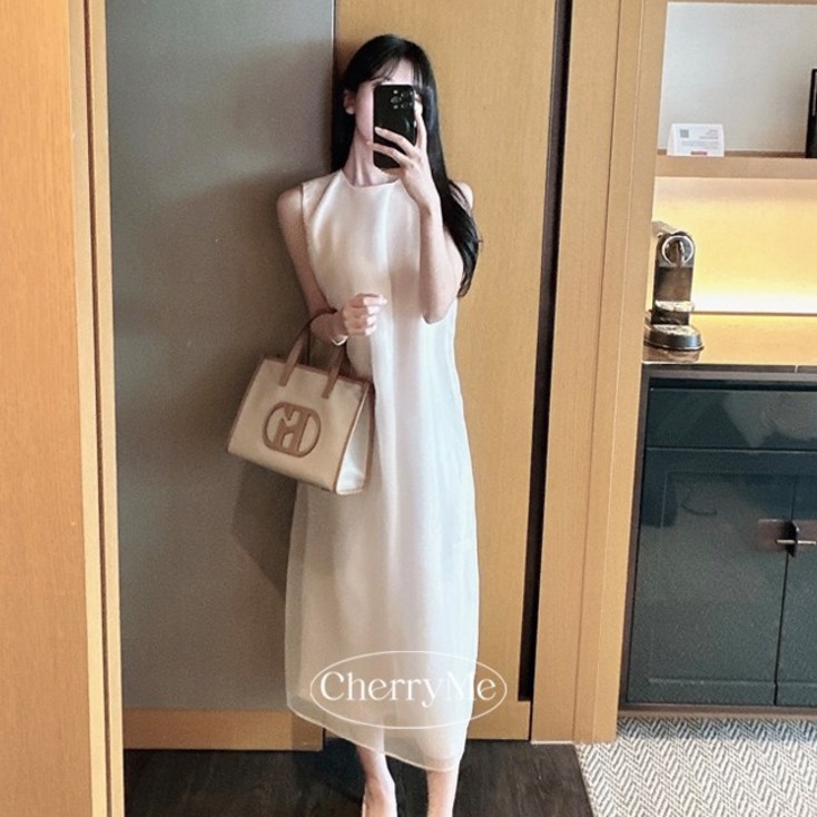 자체제작 체리미 오간자 새틴 나시 롱 원피스 여름원피스인생샷원피스하객룩원피스하객룩빅사이즈원피스체형커버여름여행휴가휴양지휴양지룩