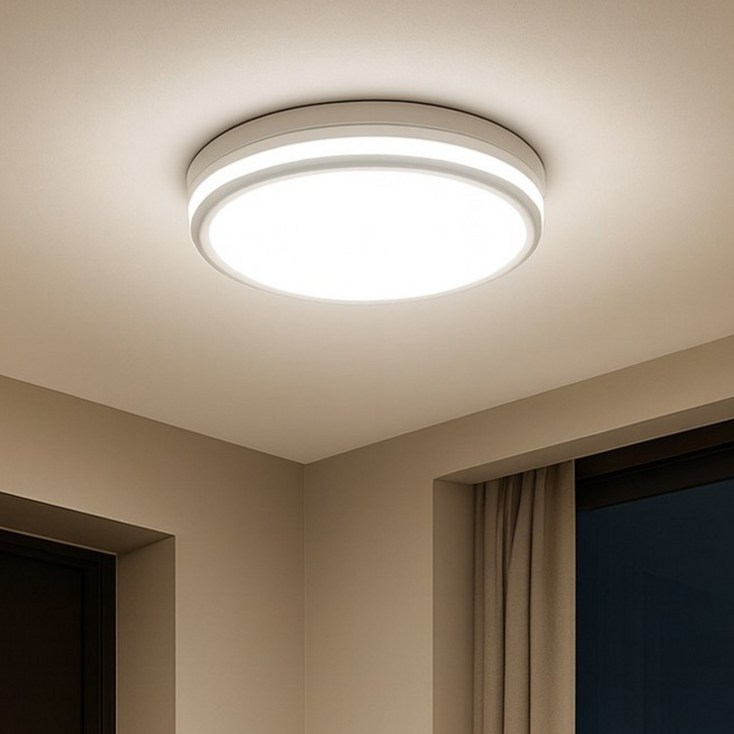 인아웃조명 설치 쉬운 예쁜 LED 방등 방습 방진 간편설치 슬림 LED 방등 50W 확산형 KS인증제품 간편설치 셀프교체