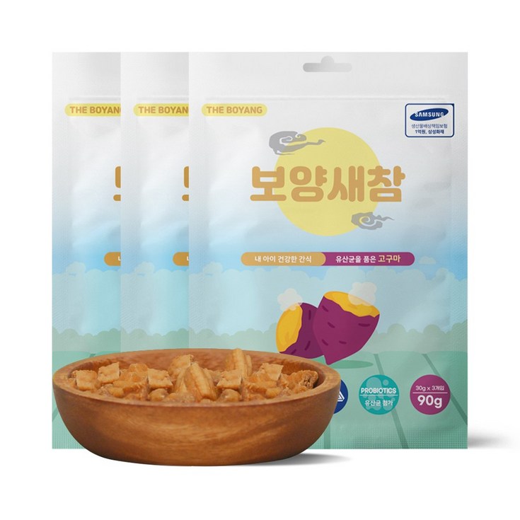 더보양 보양새참 강아지 수제간식, 90g x 3팩, 고구마
