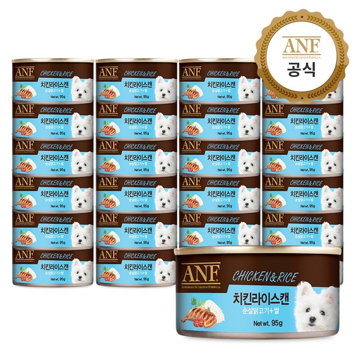 ANF 캔 강아지 간식 치킨라이스 95g x 24개