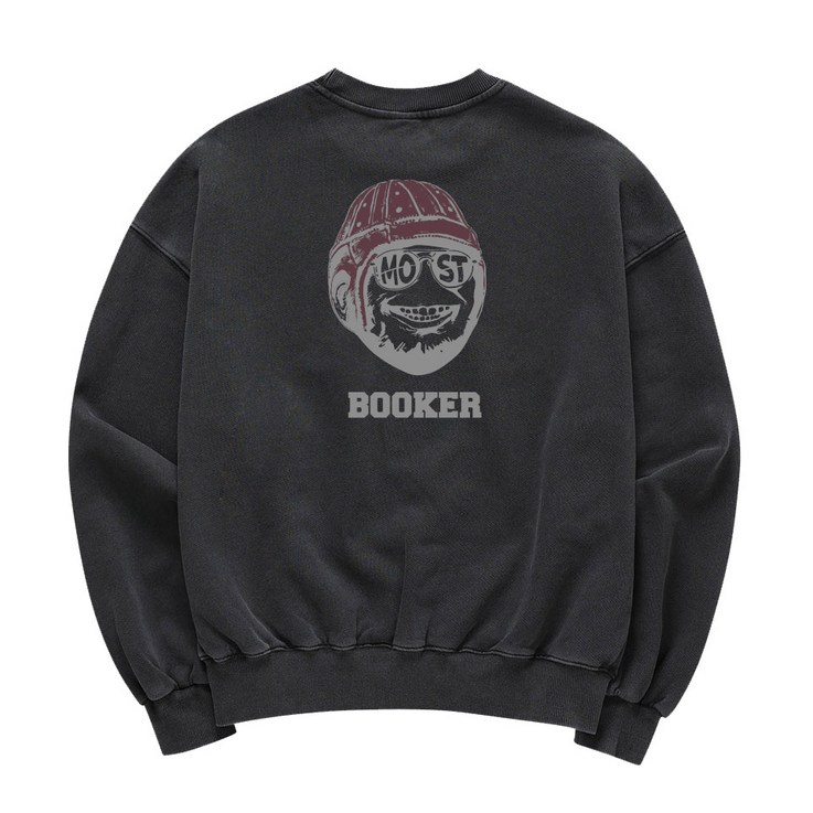남녀공용 맨투맨 오버핏 피그먼트 BOOKER 남자 남성 긴팔 남녀공용 맨투맨 오버핏 피그먼트 BOOKER 남자 남성 긴팔