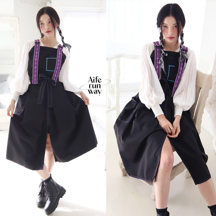 퍼플프레임 히든힙 앞치마 카페앞치마 미용앞치마 방수 미용 공방 카페 apron, 1개