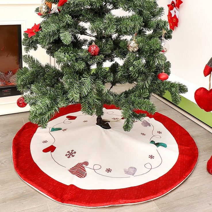 크리스마스 트리 휴일 장식을위한 스탠드 커버 플란넬 깔개, 새해 부직포 홈 파티 Decor120cm
