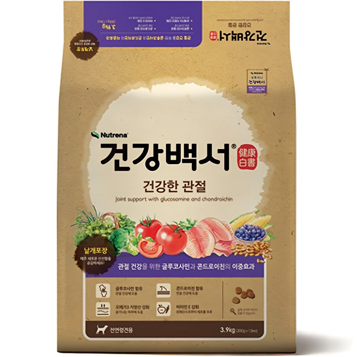 건강백서 강아지 기능성 사료, 뼈관절강화, 3.9kg, 1개