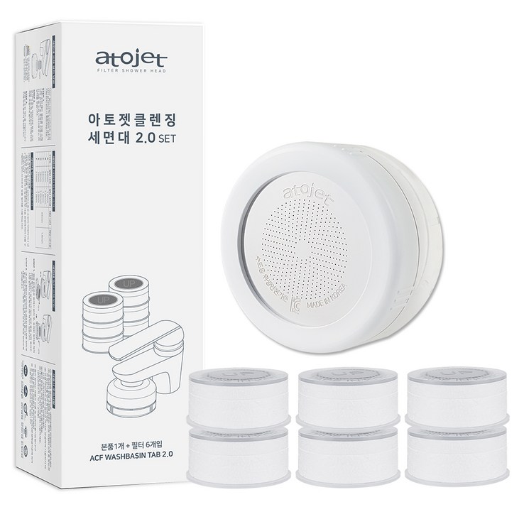 아토젯 클렌징 세면대 2.0 리필 필터 6p 세트, 단일 색상 아토젯 클렌징 세면대 2.0 리필 필터 6p 세트, 단일 색상