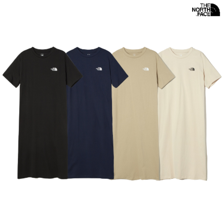 매장정품 노스페이스 여성 여름 롱 반팔 원피스 데일리 루즈핏 빅사이즈