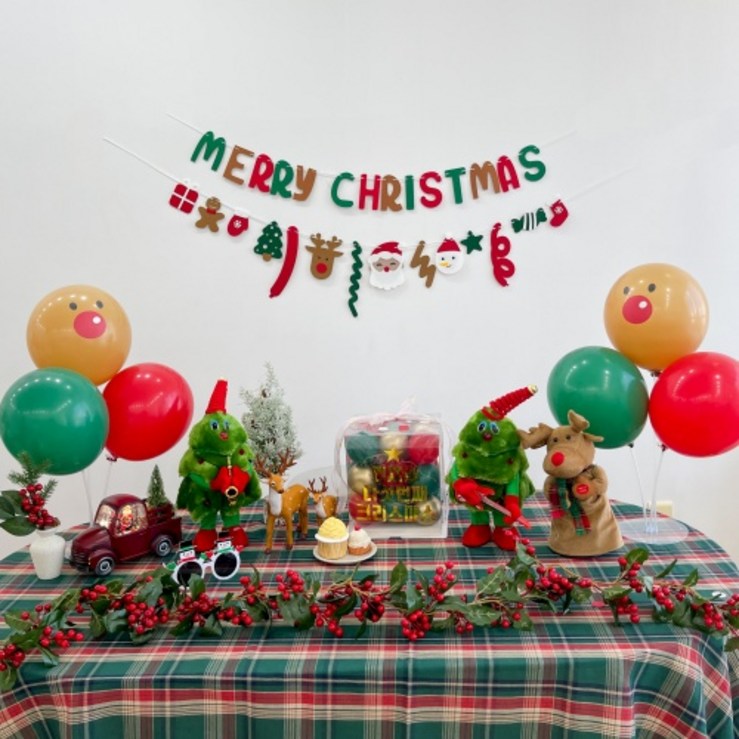 연말파티풍선 쏙쏙마켓 크리스마스 파티 풍선 가랜드 세트 연말 파티 용품