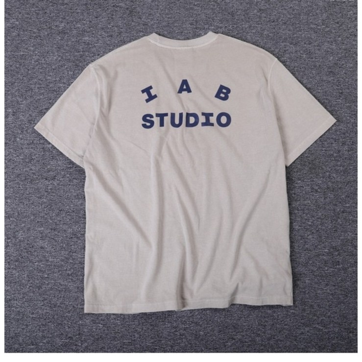 iabstudio반팔 캐릭터 프린팅 편한 남자 반팔 티셔츠 IAB Studio Letter Print 하이스트리트 루스 다목적 남성 커플 라운드 넥 상의 티 스트리트웨어