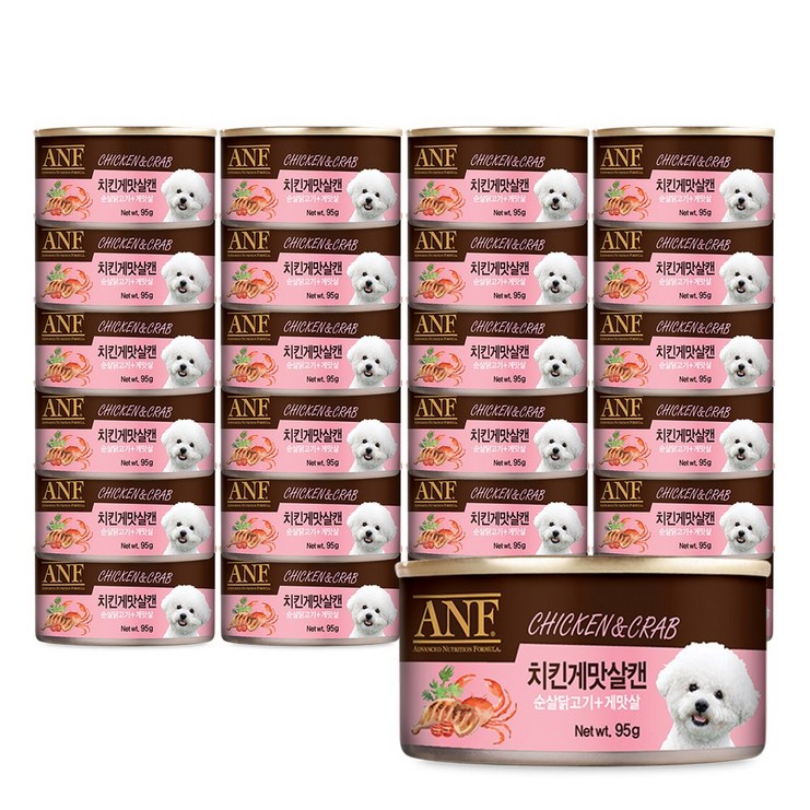 ANF 캔 강아지 간식 치킨게맛살 95g x 24개, 치킨게맛살