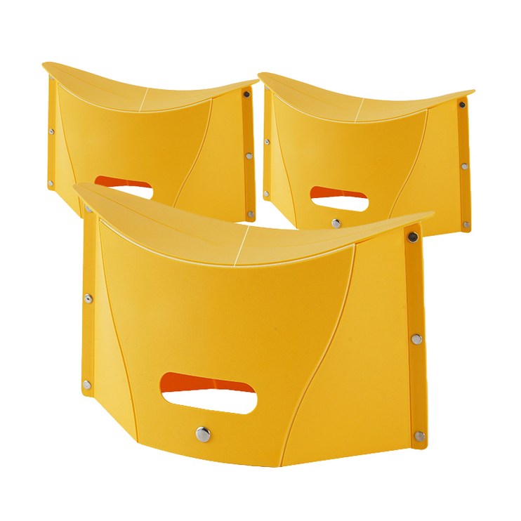 휴대용 소형 접이식 간이 의자, 노랑 3ps