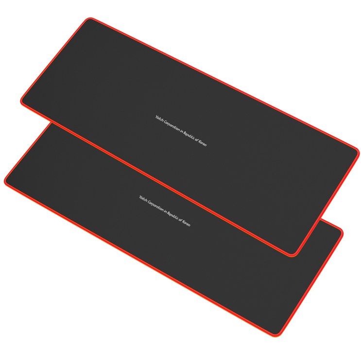 요이치 게이밍 마우스 장패드 800 x 300 x 3 mm, 2개, 블랙  레드