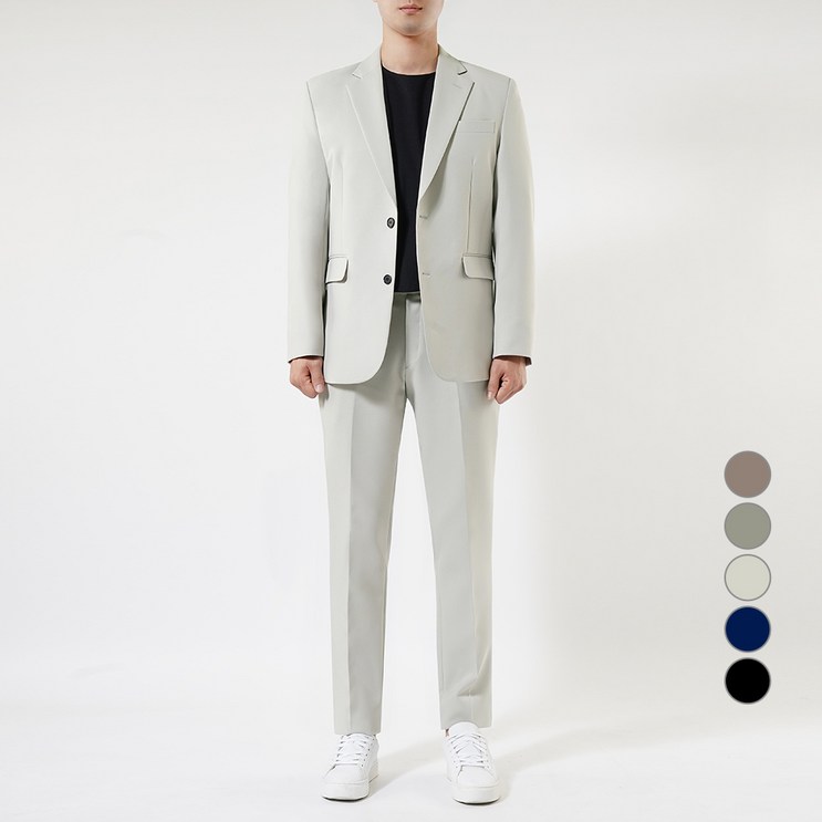언탭트 남성용 데일리 베이직 투버튼 캐주얼 정장세트