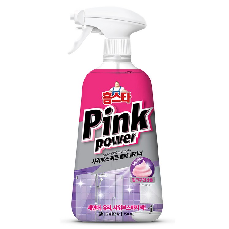 홈스타 핑크파워 샤워부스 찌든물때 클리너, 750ml, 1개 홈스타 핑크파워 샤워부스 찌든물때 클리너, 750ml, 1개