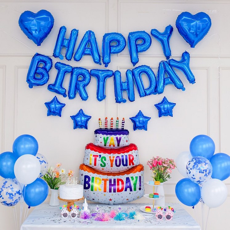 연지마켓 생일풍선 생일파티용품 세트, 캔들케이크 세트 연지마켓 생일풍선 생일파티용품 세트, 캔들케이크 세트