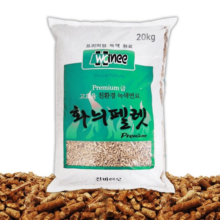 우드 펠릿 A1등급 목재 난로 연료 캠핑 펠렛 20kg