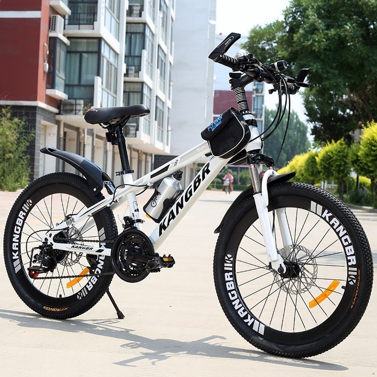 쇼핑타임 해외직구 청소년용 26인치 24단 산악 MTB 팻바이크 서스펜션국내착불배송사은품 증정, 검정레드