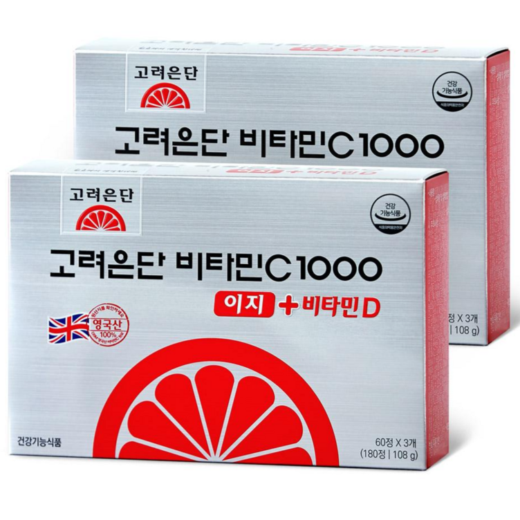 고려은단 비타민C1000 이지 비타민D 업그레이드, 180정, 2개 고려은단 비타민C1000 이지 비타민D 업그레이드, 180정, 2개