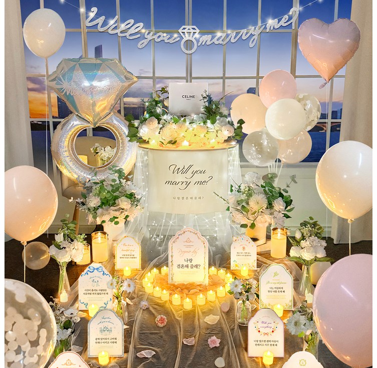 러브헌터 프로포즈 용품 세트, 핑크 꿀조합D, 1세트