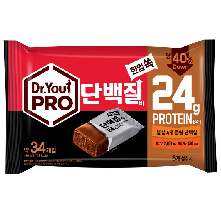 오리온 닥터유 프로단백질바 한입쏙 34p, 420g, 1개