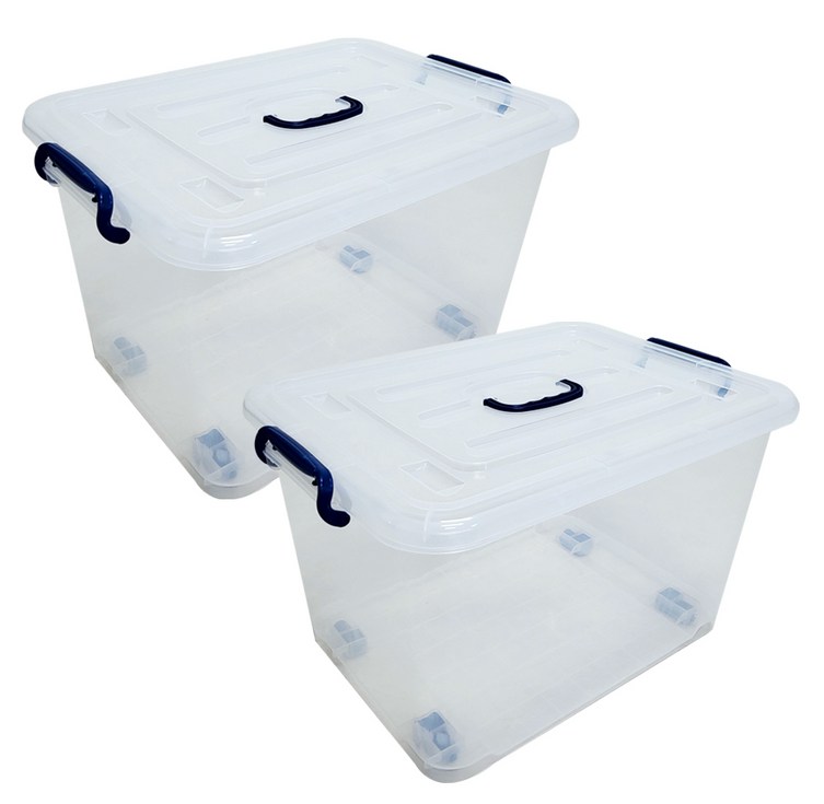 마이닝 플라스틱 리빙박스 150L, 투명색, 2개 마이닝 플라스틱 리빙박스 150L, 투명색, 2개