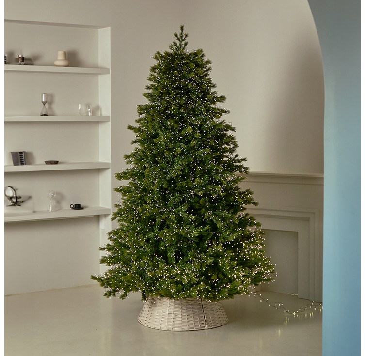 홈트너 크리스마스 장식 트리가리개 라탄바스켓