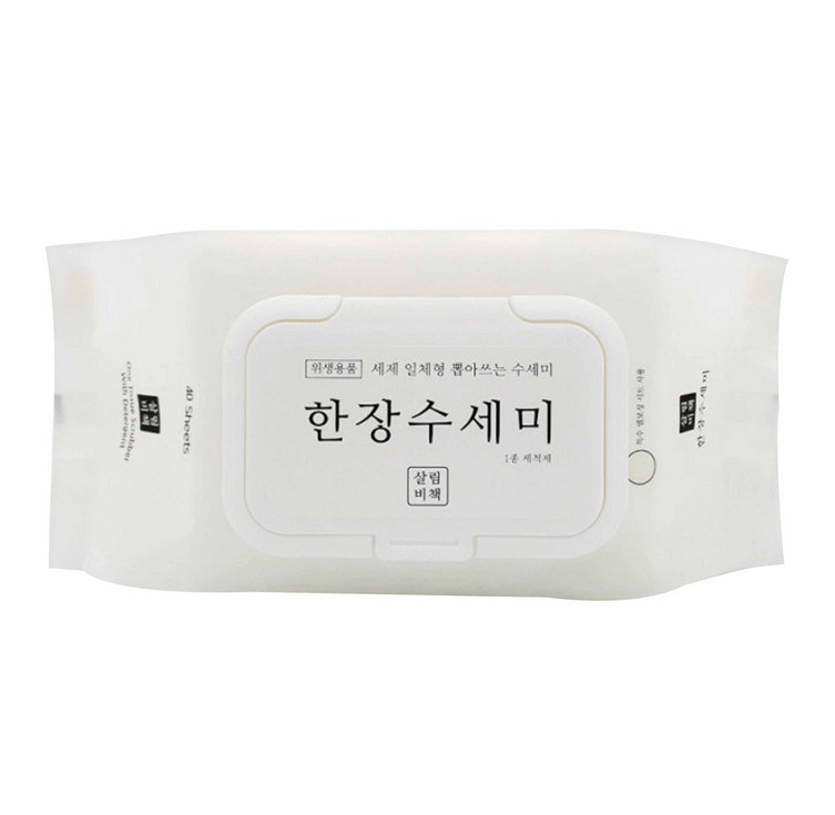 살림비책 일회용 뽑아쓰는 세제일체형 한장수세미