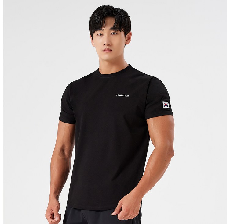 허그본 남성용 태극 데일리 머슬핏 스몰로고 반팔 티셔츠 허그본 남성용 태극 데일리 머슬핏 스몰로고 반팔 티셔츠