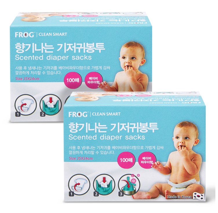 프로그 향기나는 기저귀봉투 베이비파우더향 100p