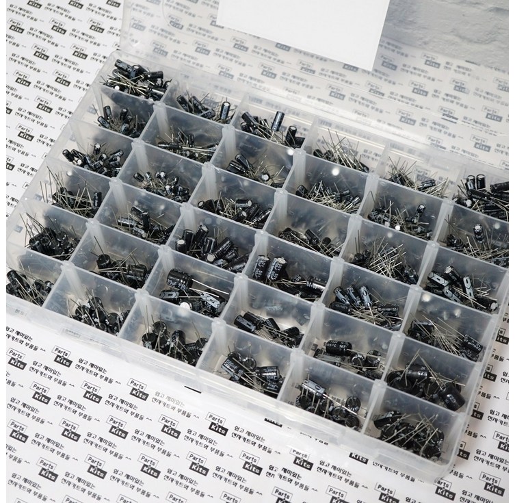 전해콘덴서 DIP 36종 1000pcs 박스 키트 0.1uF1000uF 샘플