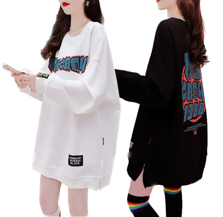 세인트이브 TC398317 11 박시 프린팅 여성 맨투맨