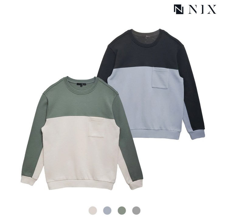 NIX남 컬러 블록 워싱 맨투맨FNQSCTM153P NIX남 컬러 블록 워싱 맨투맨FNQSCTM153P
