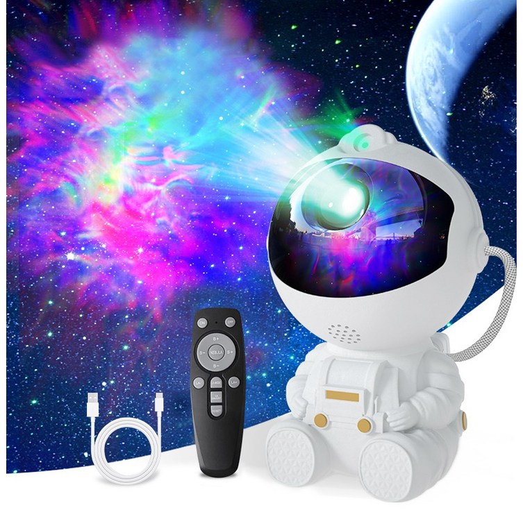 LareinaT 은하수 별 우주 무드등 미니 취침등 선물용, 화이트