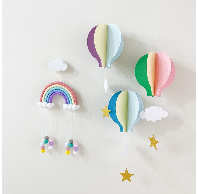 그리다 구름 열기구 모빌 세트