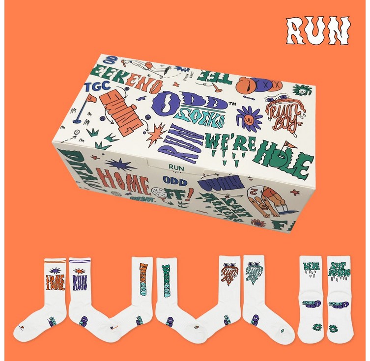 오드삭스 러닝 양말 세트A 4켤레 선물용