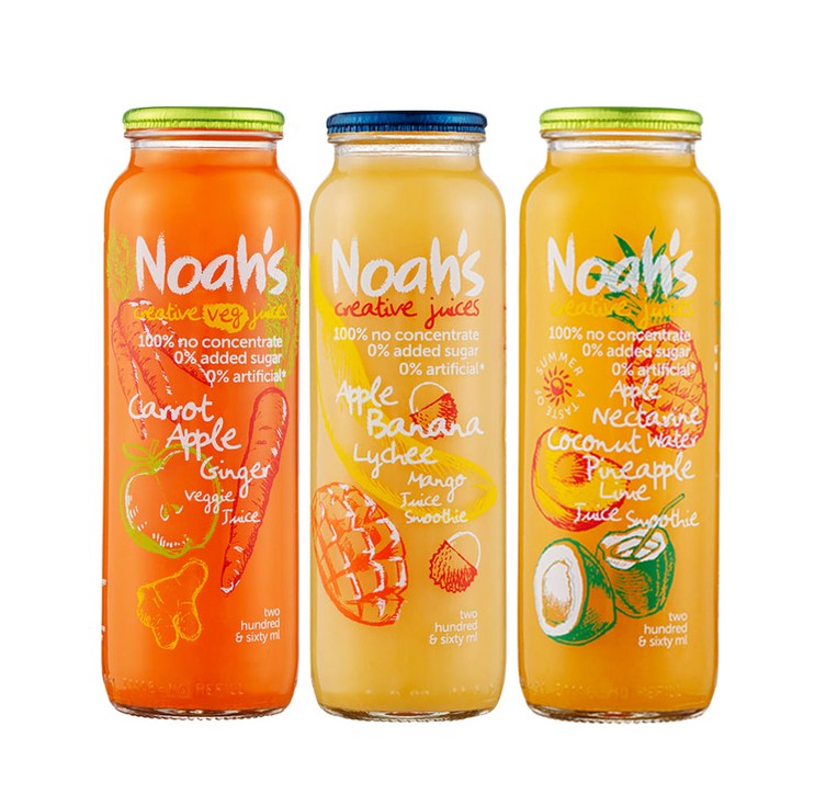 노아주스 3가지맛당근진저바나나리치 망고애플 코코넛 파인애플 260mlx 6개