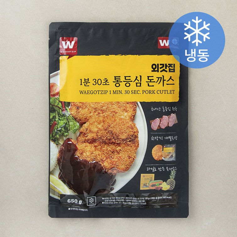 외갓집 1분 30초 통등심돈까스 100g x 5p 소스 30g x 5p 세트 냉동, 650g, 1개 외갓집 1분 30초 통등심돈까스 100g x 5p 소스 30g x 5p 세트 냉동, 650g, 1개
