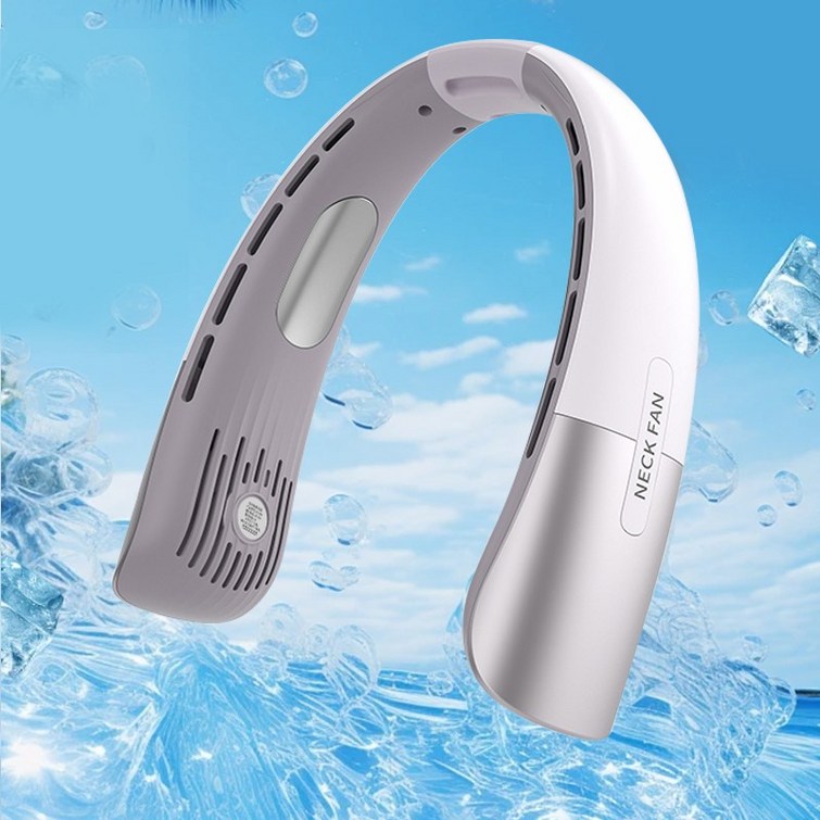 휴대용 무선 에어컨 선풍기 6세대 무소음 넥밴드 목걸이 휴대용 선풍기 DS009 2000mAh NEF, 연보라색Z01, DS009